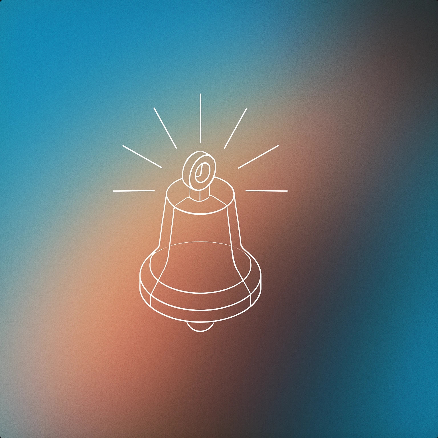 Cover of A minimalist bell with radiating lines above it to indicate a resonating, shining quality for Shine sound effects