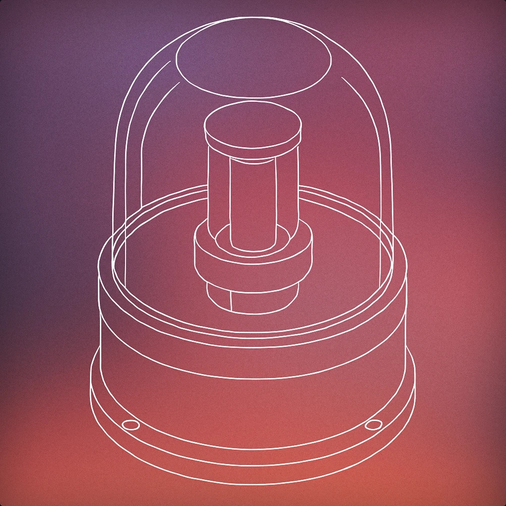 Cover of rotating emergency light with a dome-shaped cover and a central cylindrical base for Police Siren sound effects
