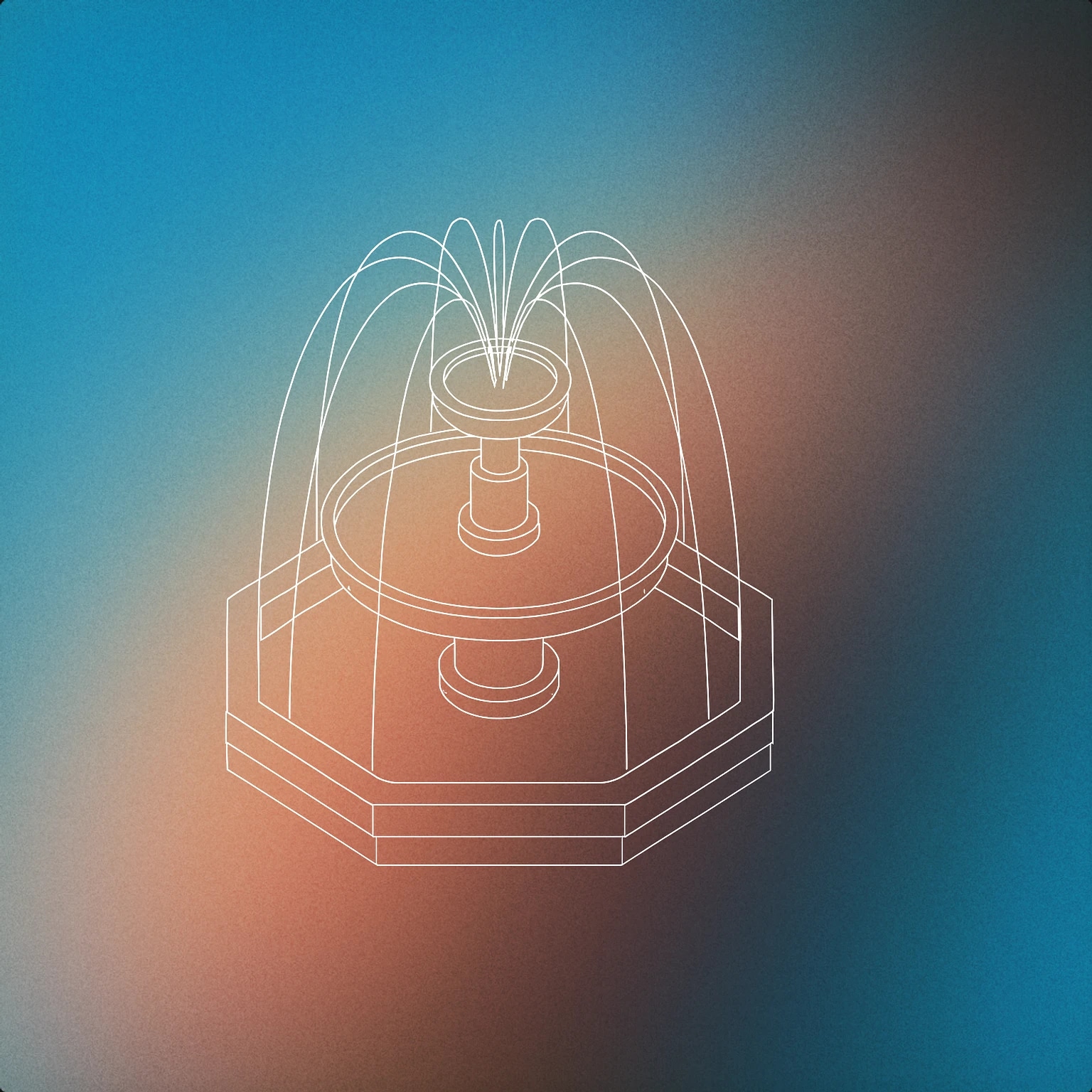 Cover of Fountain with cascading water arcs for Water Flowing sound effects