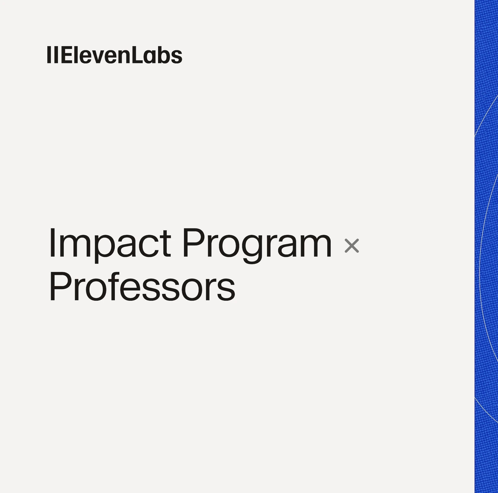 Impact Program Professors Card Cover