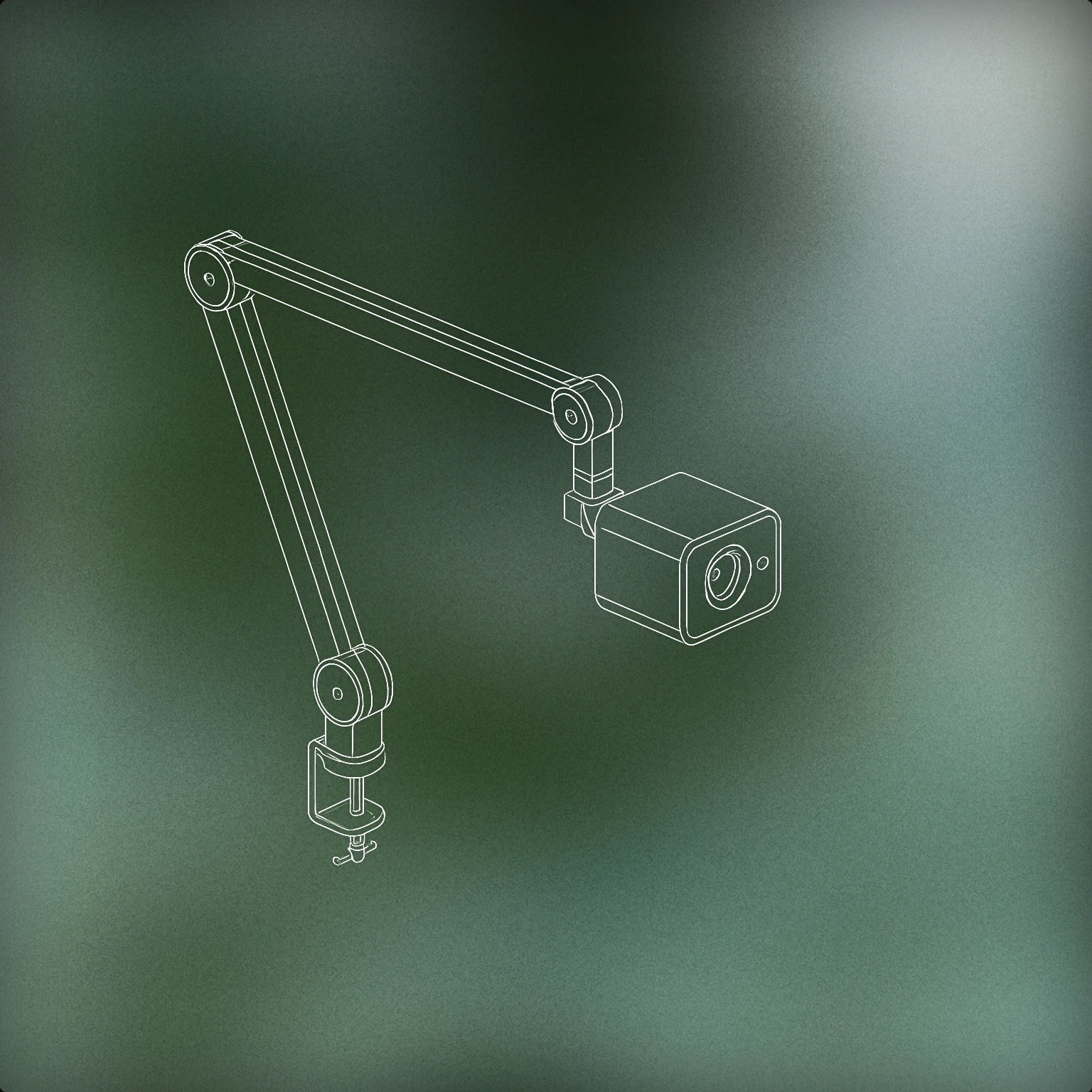 Cover of studio boom arm with attached compact surveillance camera for Cam sound effects