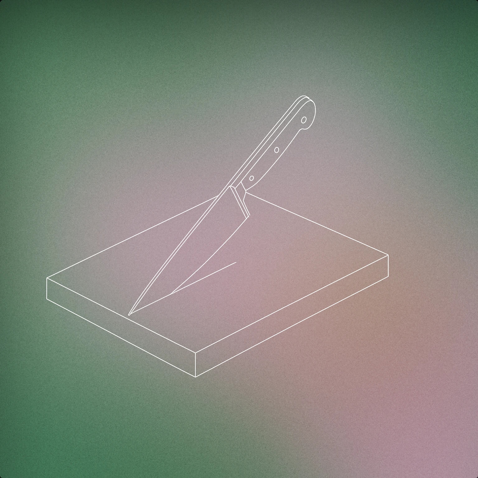 Cover of A kitchen knife embedded halfway into a flat wooden cutting board for Knife Stab sound effects