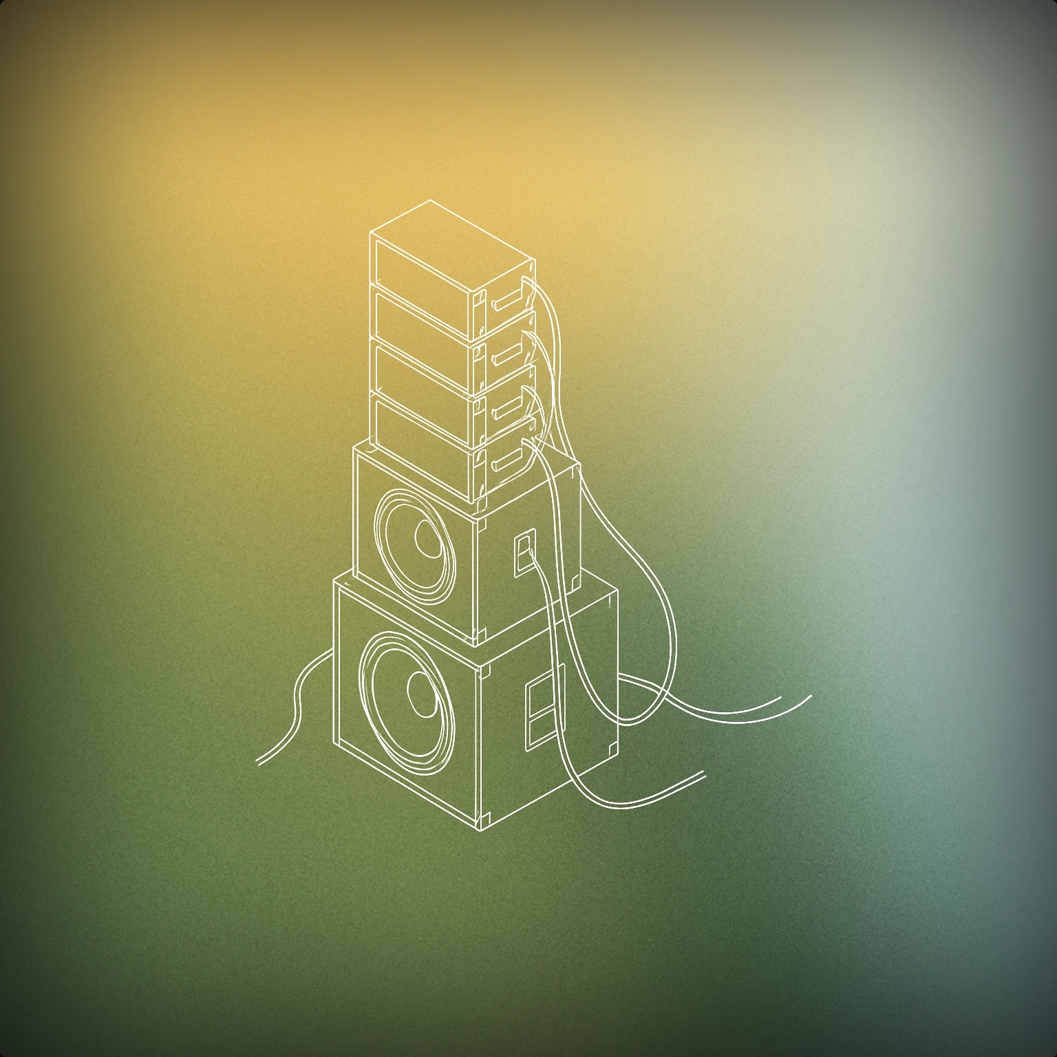 Cover of A towering concert PA system stack with prominent large woofers and exposed cables for Big sound effects