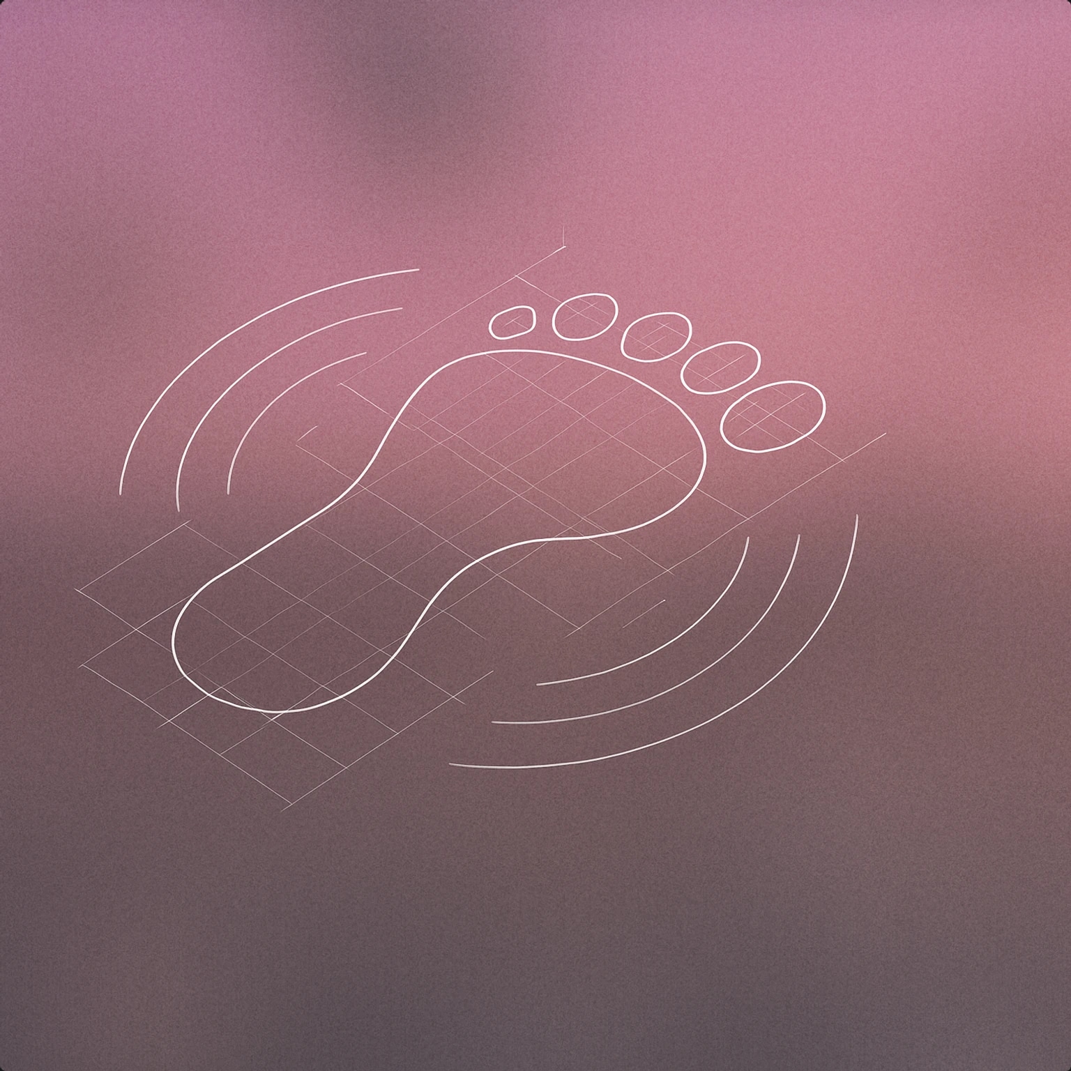 Cover of A stylized footprint imprint with subtle vibration lines radiating outward from it for Foots sound effects