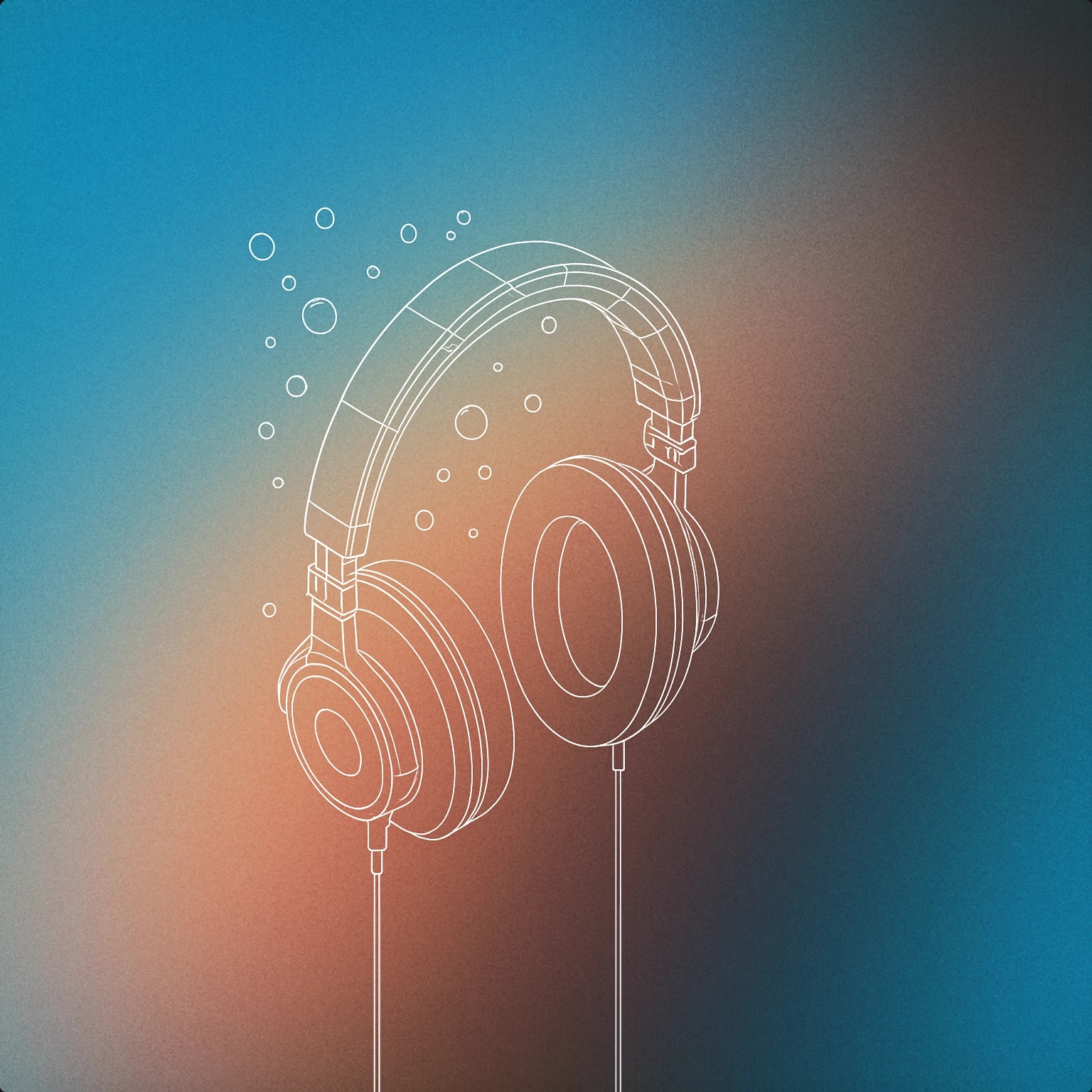 Cover of underwater headphones with air bubbles rising to the surface for Swimming sound effects