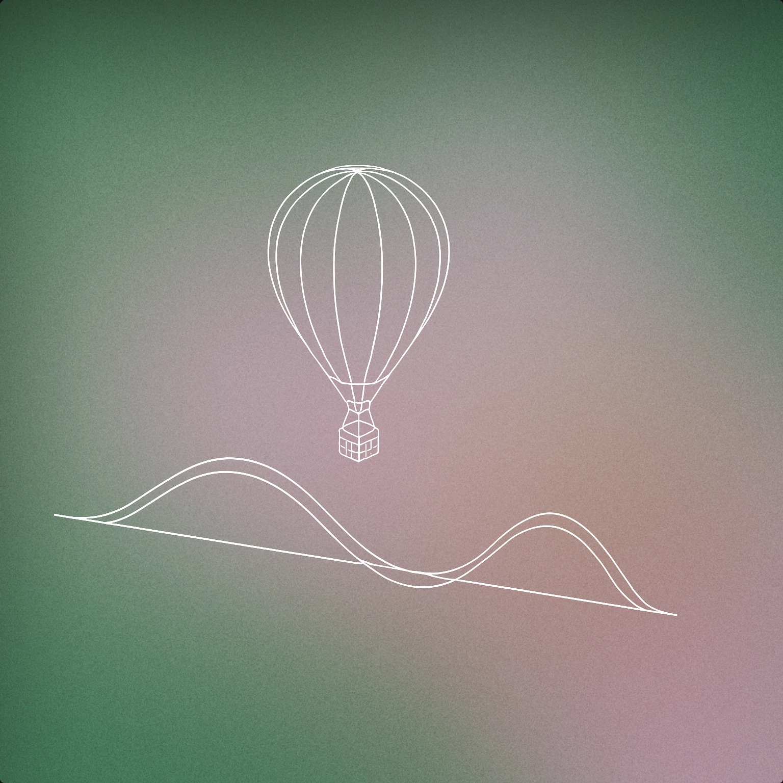 Cover of A balloon rising above a stylized, single smooth soundwave arc for Uplifting sound effects