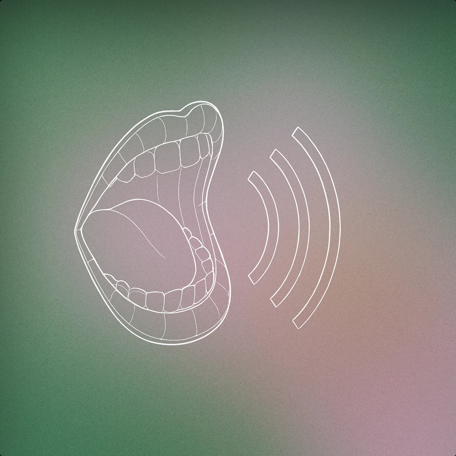 Cover of Open mouth exhaling visible sound waves for Panting sound effects