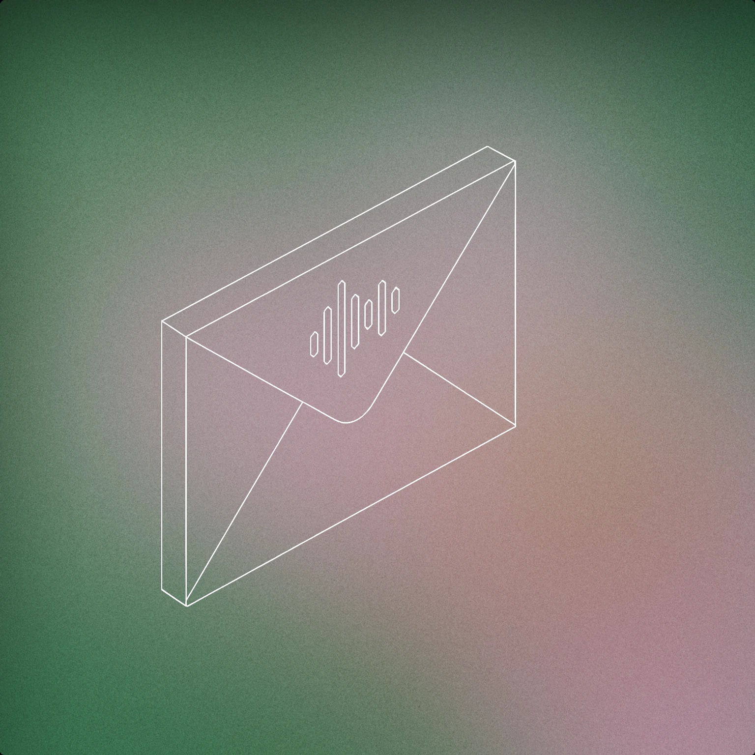 Cover of A closed envelope with a small audio waveform icon embossed on its front flap for Mail sound effects