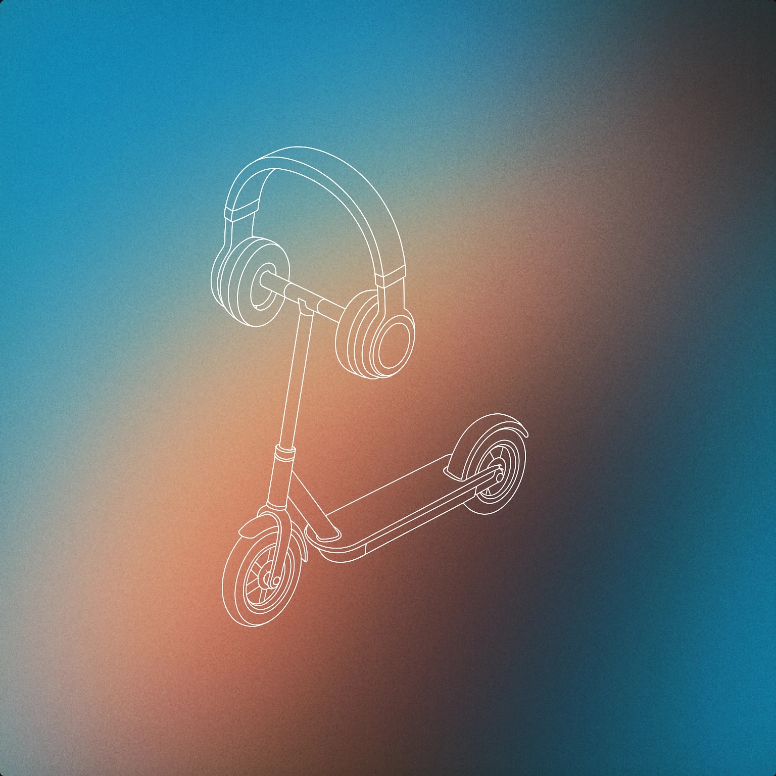 Cover of Electric scooter with integrated headphone-shaped handlebars for Scooter sound effects