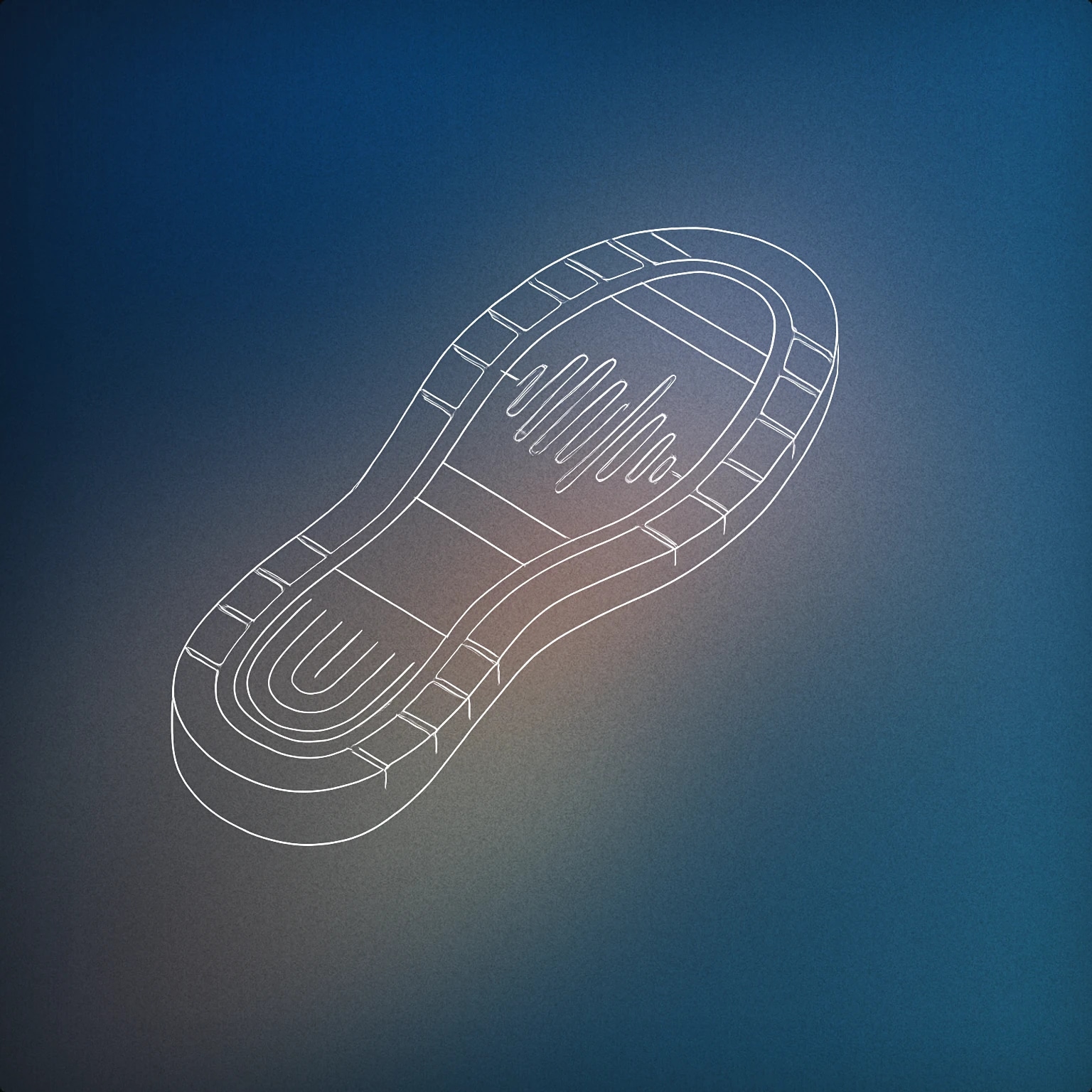 Cover of A single shoe print with embedded subtle sound wave lines within the sole for Walk sound effects