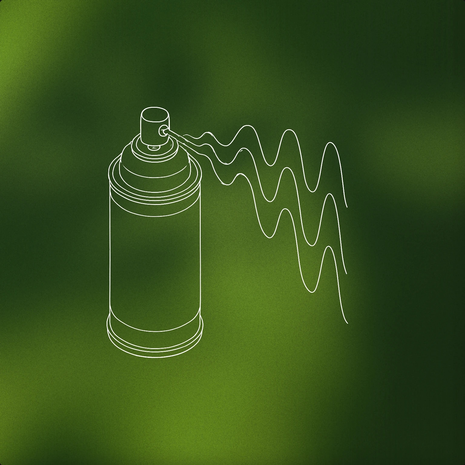 Cover of a stylized aerosol spray can emitting a visible soundwave pattern from its nozzle for Spray sound effects