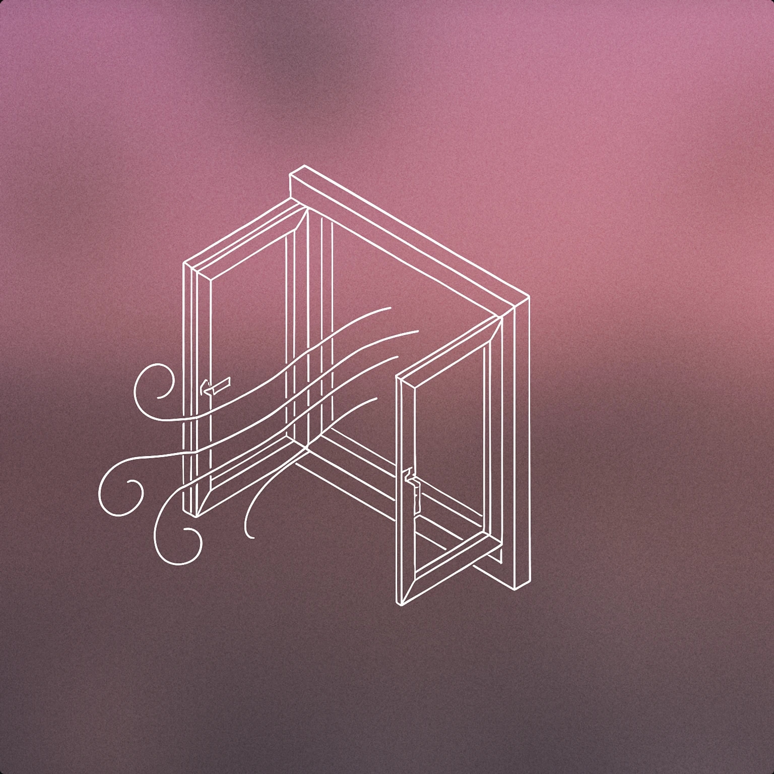 Cover of an open window with stylized flowing lines passing through it for Cold Wind sound effects