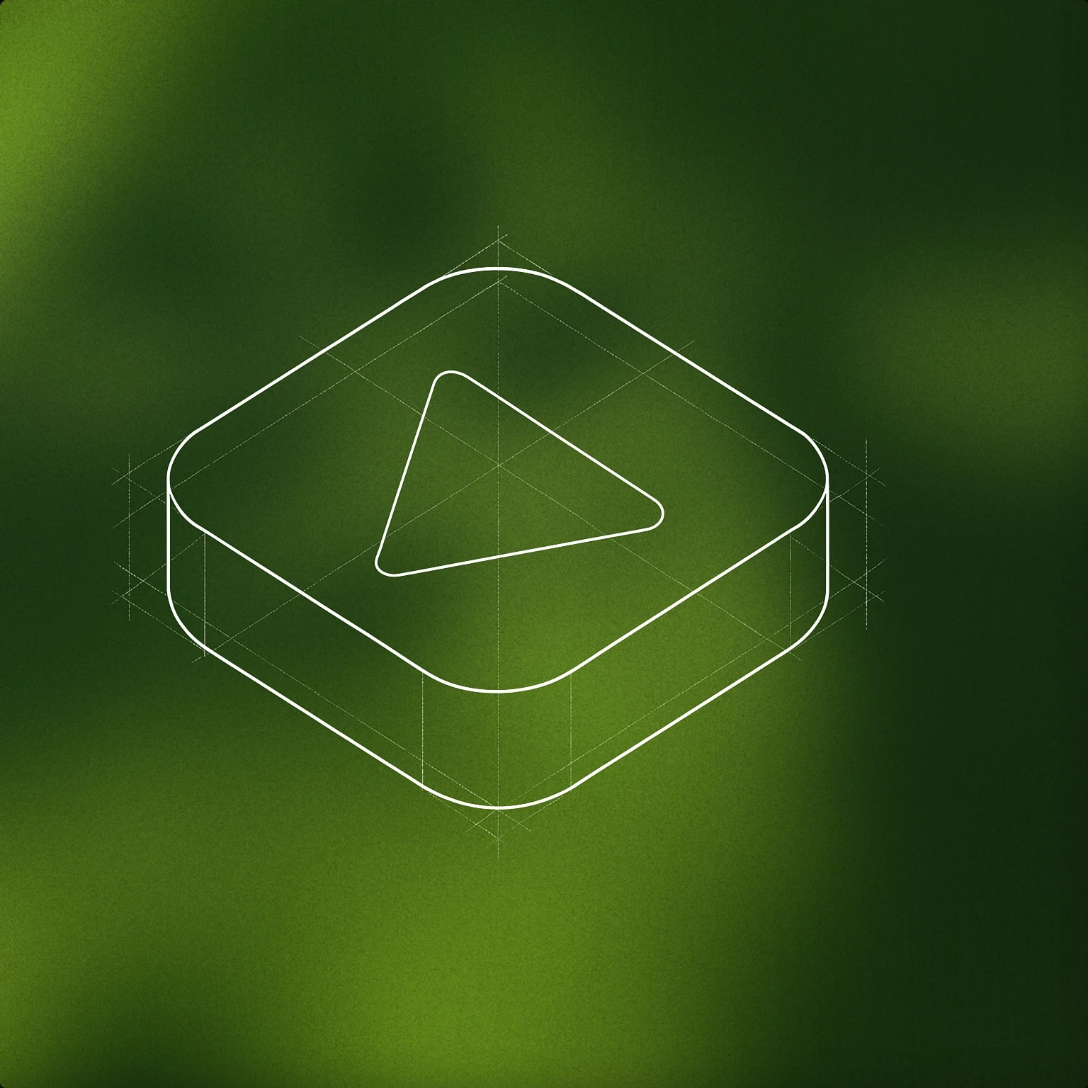 Cover of simple play button symbol on a rounded square base for Start sound effects