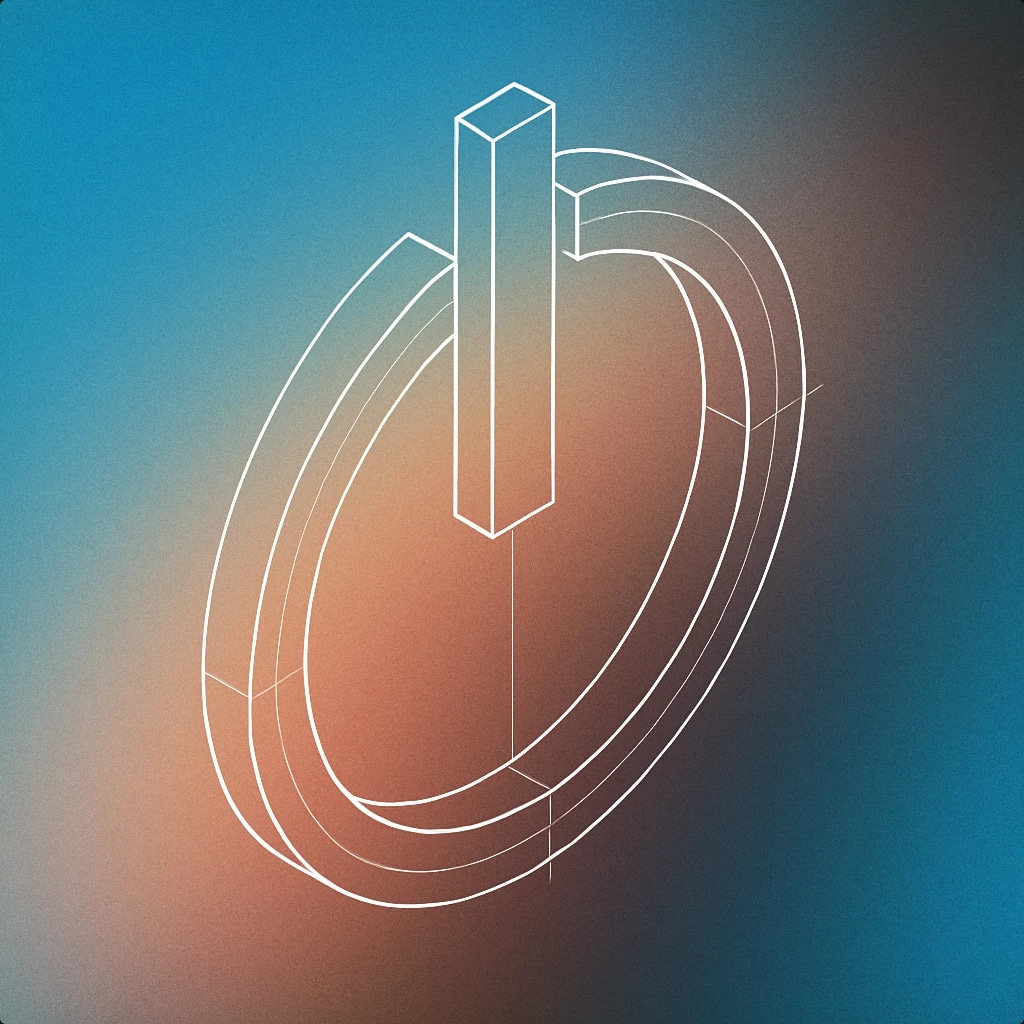 Cover of circular power button with a vertical line in the center for Power On sound effects