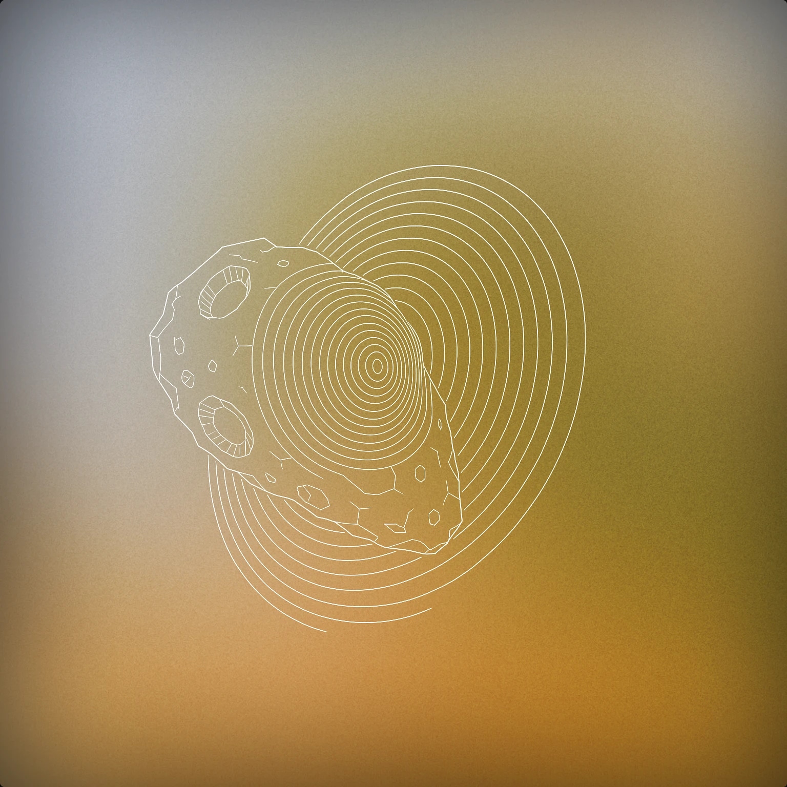 Cover of A meteor with engraved concentric soundwave rings radiating from its surface for Meteor sound effects