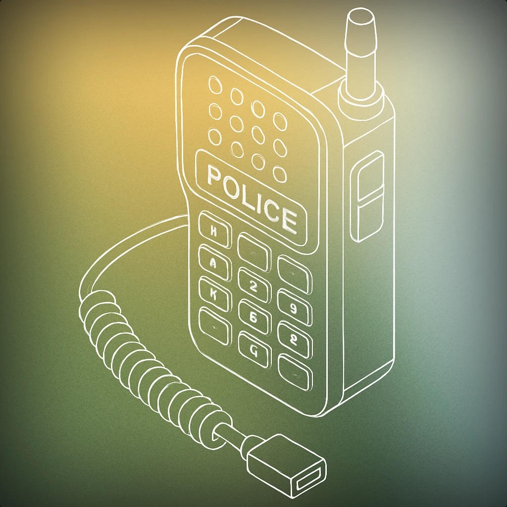 Cover of police radio handset for Police sound effects