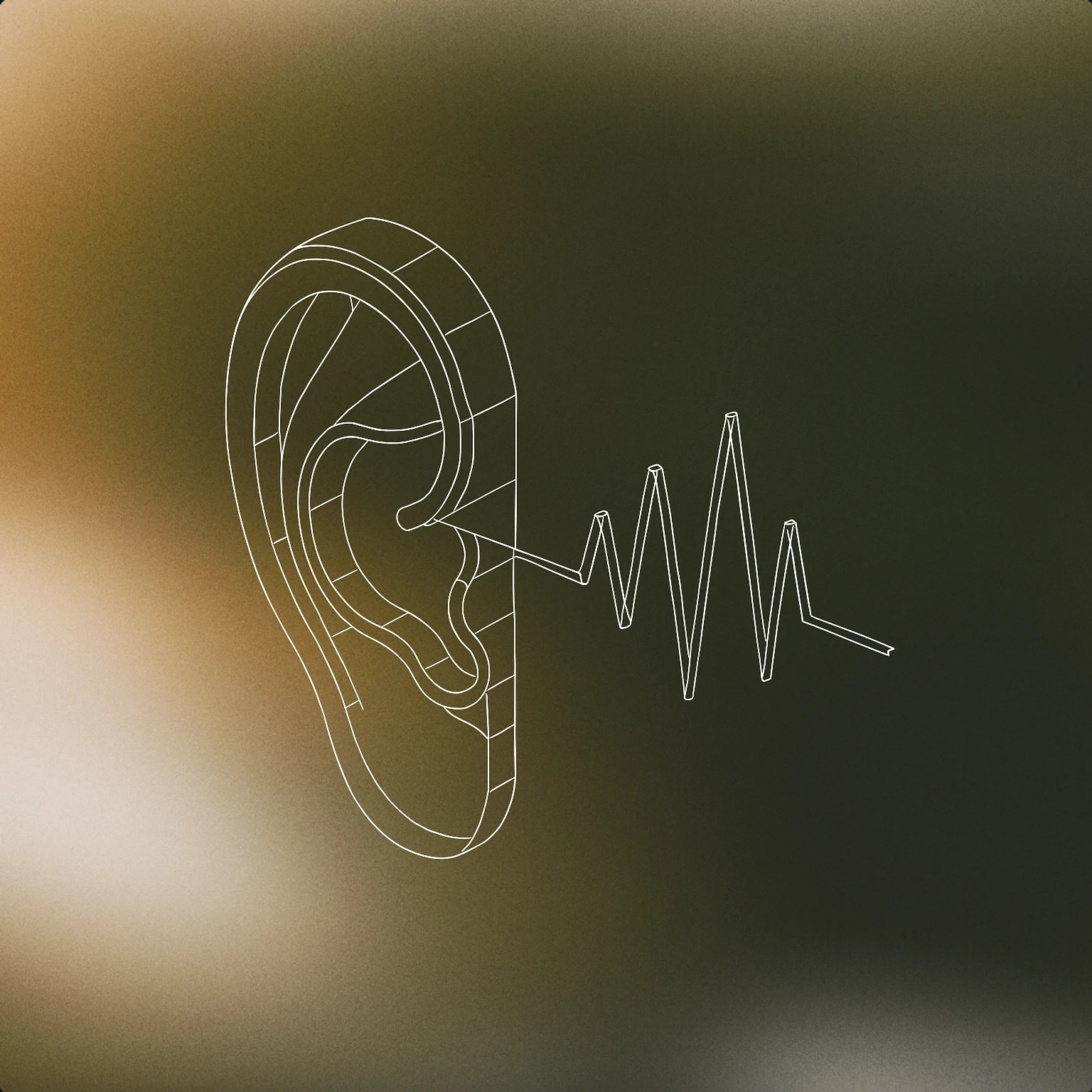 Cover of An ear with a simple soundwave passing into it for Body sound effects