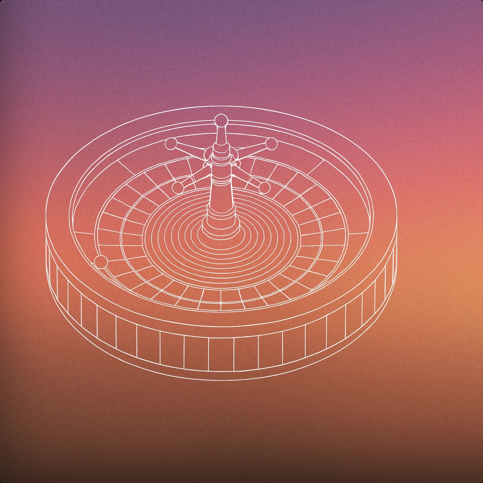 Cover of A stylized roulette wheel combined with a central, abstract vinyl record groove pattern for Roulette sound effects