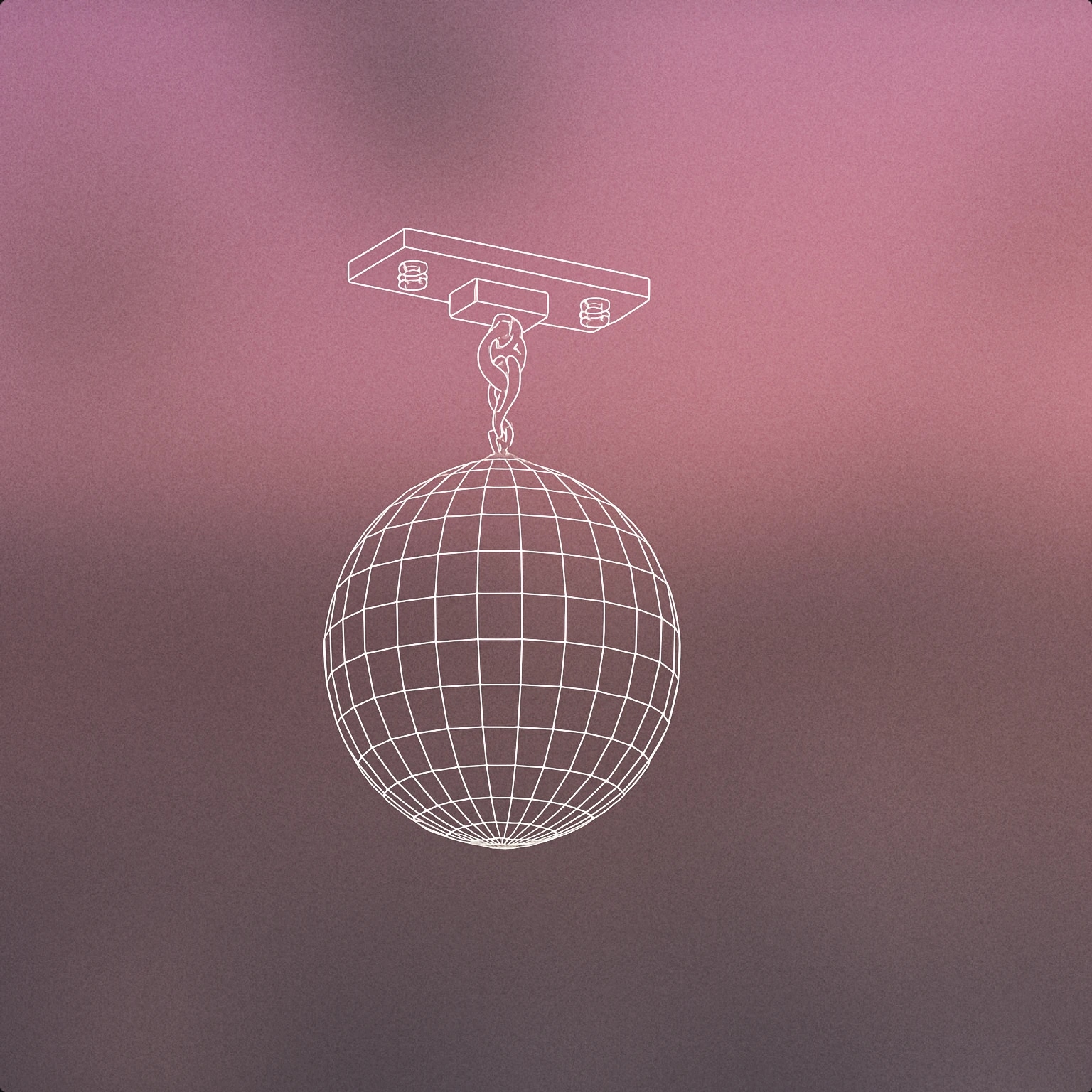 Cover of mirror ball suspended from a ceiling bracket for Disco sound effects