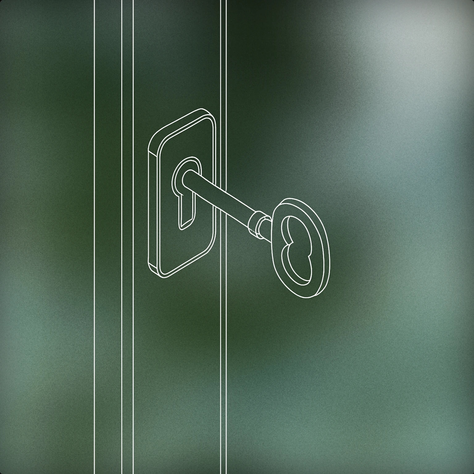 Cover of An old-fashioned key turning in a door lock for Opening sound effects