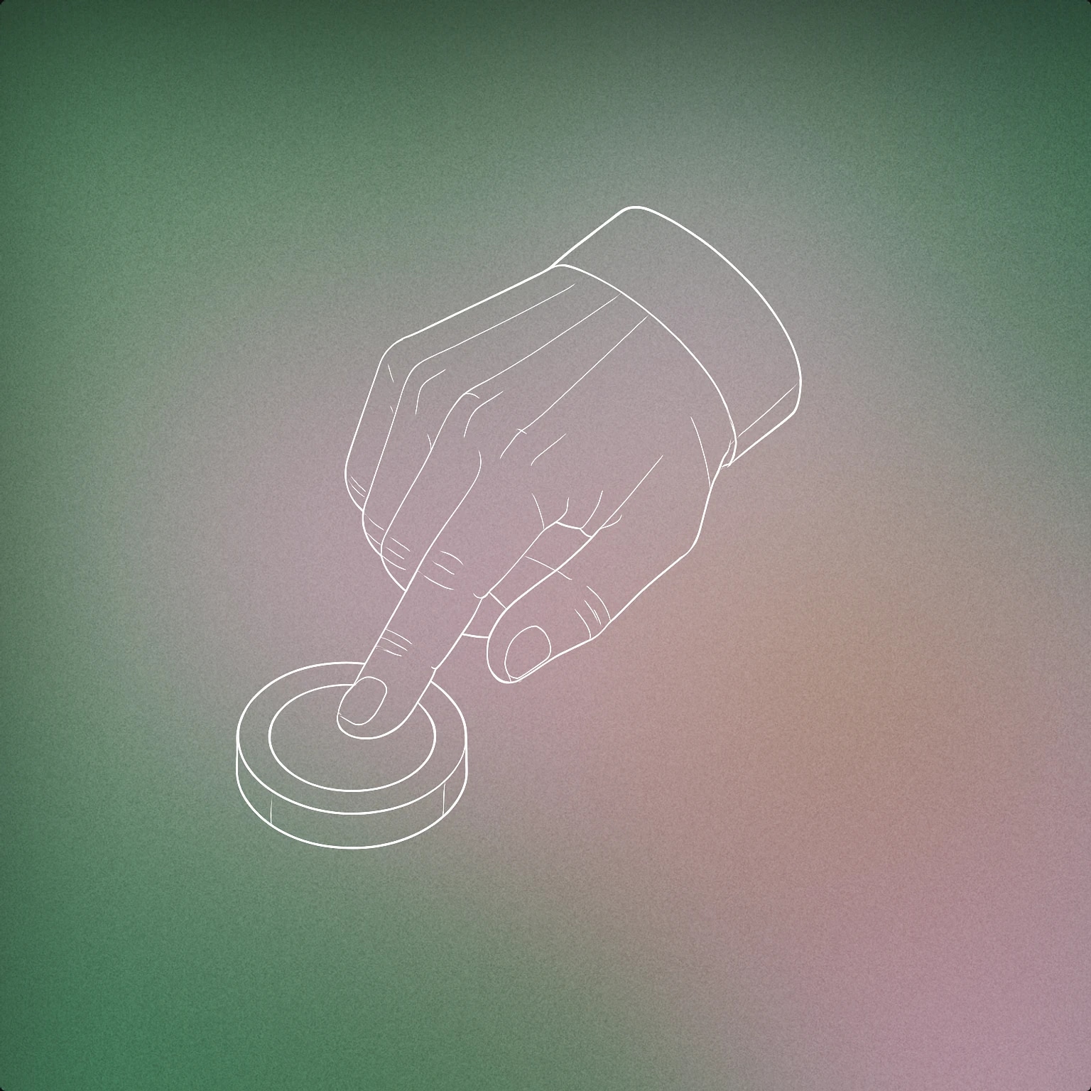 Cover of a stylized hand pressing a simplified circular button for Ui Click sound effects