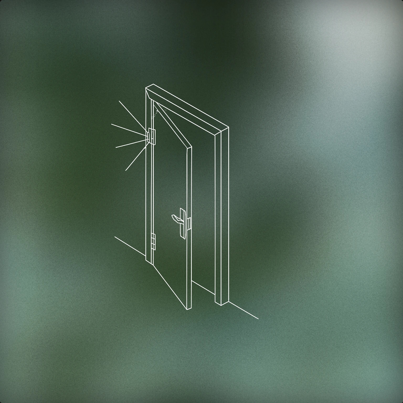 Cover of Partially open wooden door with visible tension at the hinges for Creaking sound effects