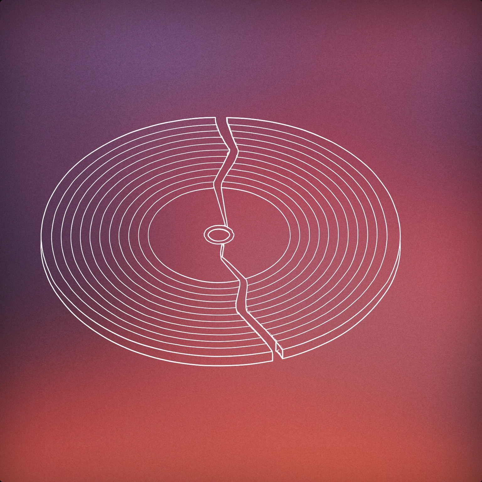 Cover of A broken vinyl record with its central crack clearly visible for Dead sound effects