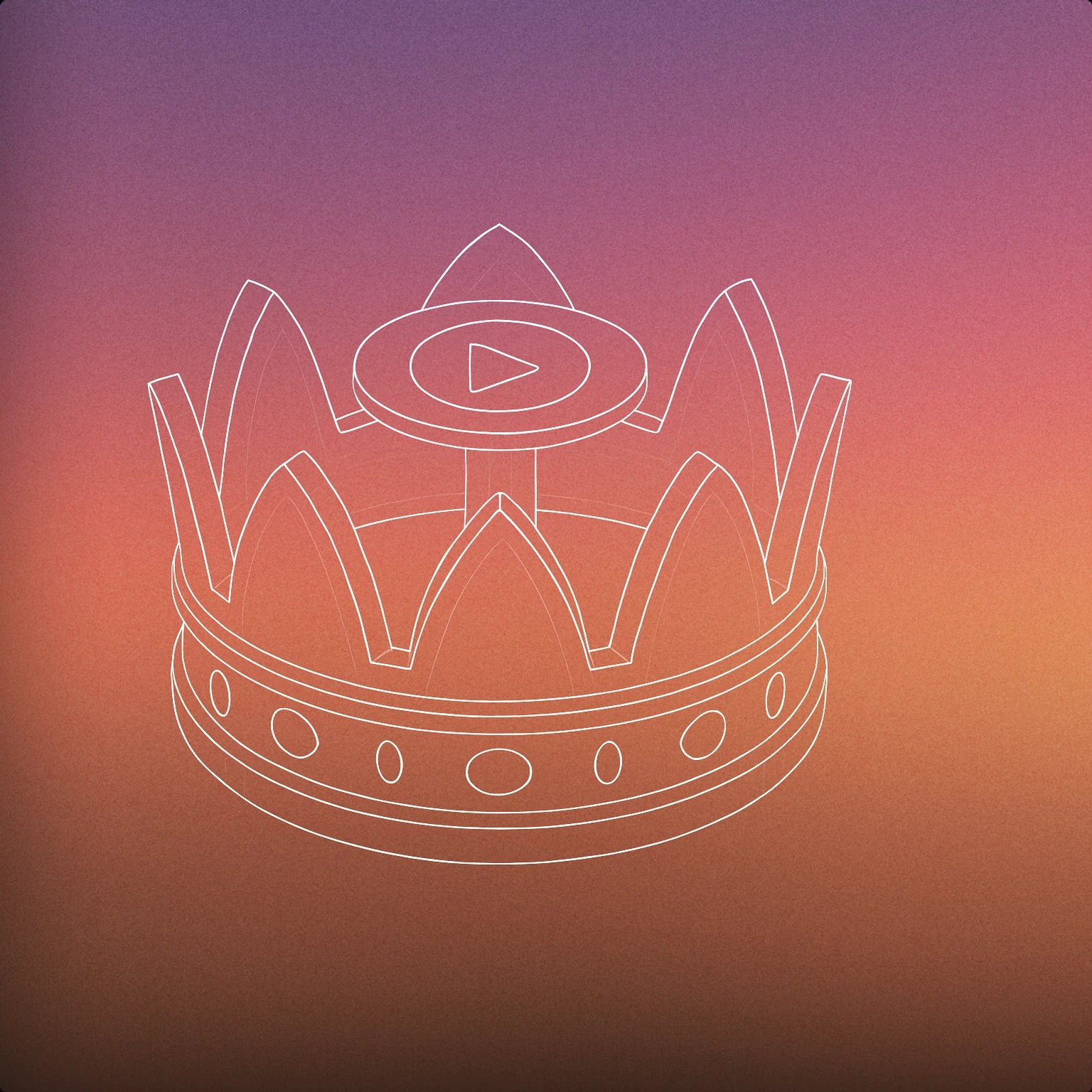 Cover of A large, stylized crown with prominent ridges and embedded oval shapes, with a single, centrally placed circular button symbolizing control or dominance over sound for King sound effects