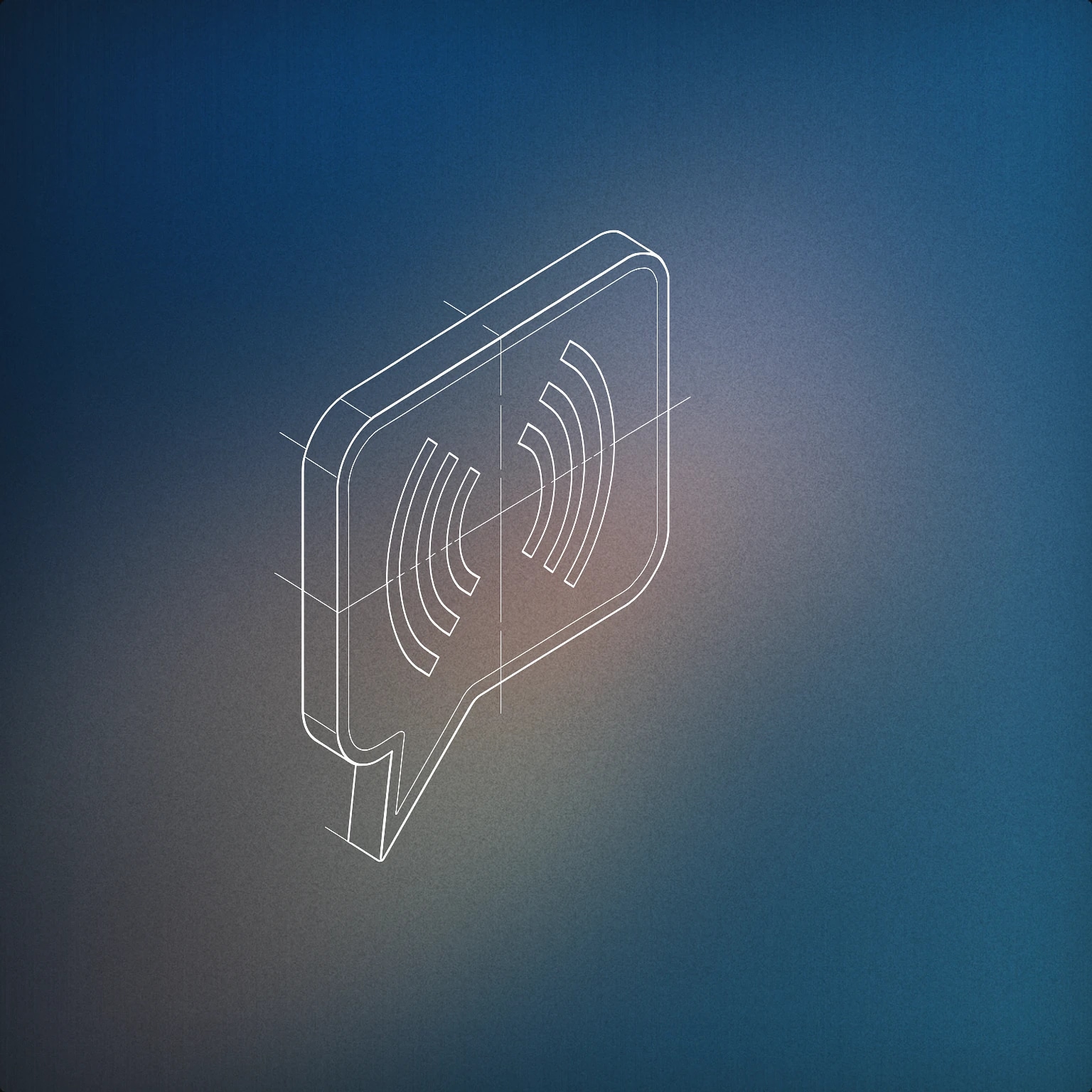 Cover of A single speech bubble with stylized sound waves emanating from its center for Chat sound effects