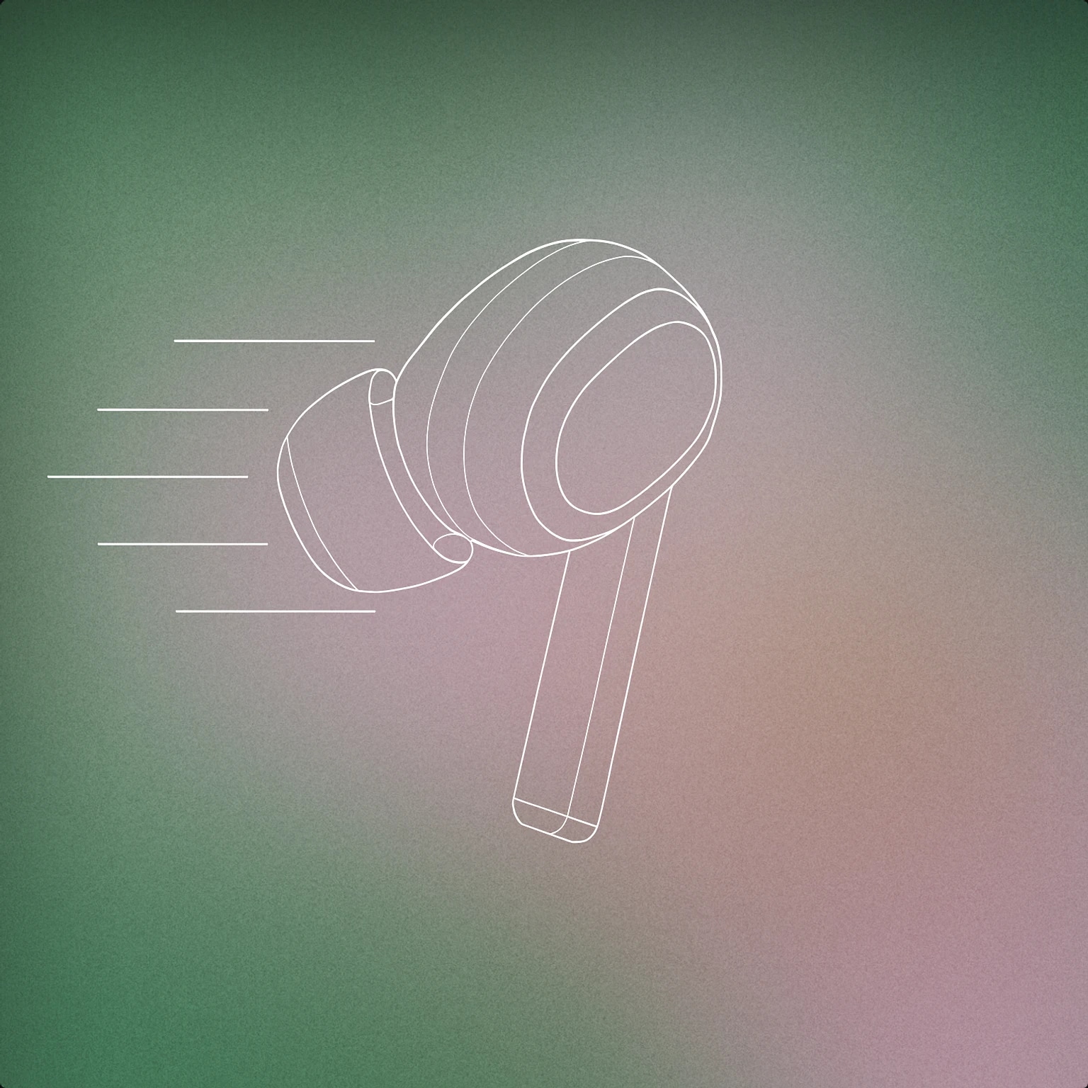 Cover of a streamlined earbud with motion lines suggesting rapid movement for Fast sound effects