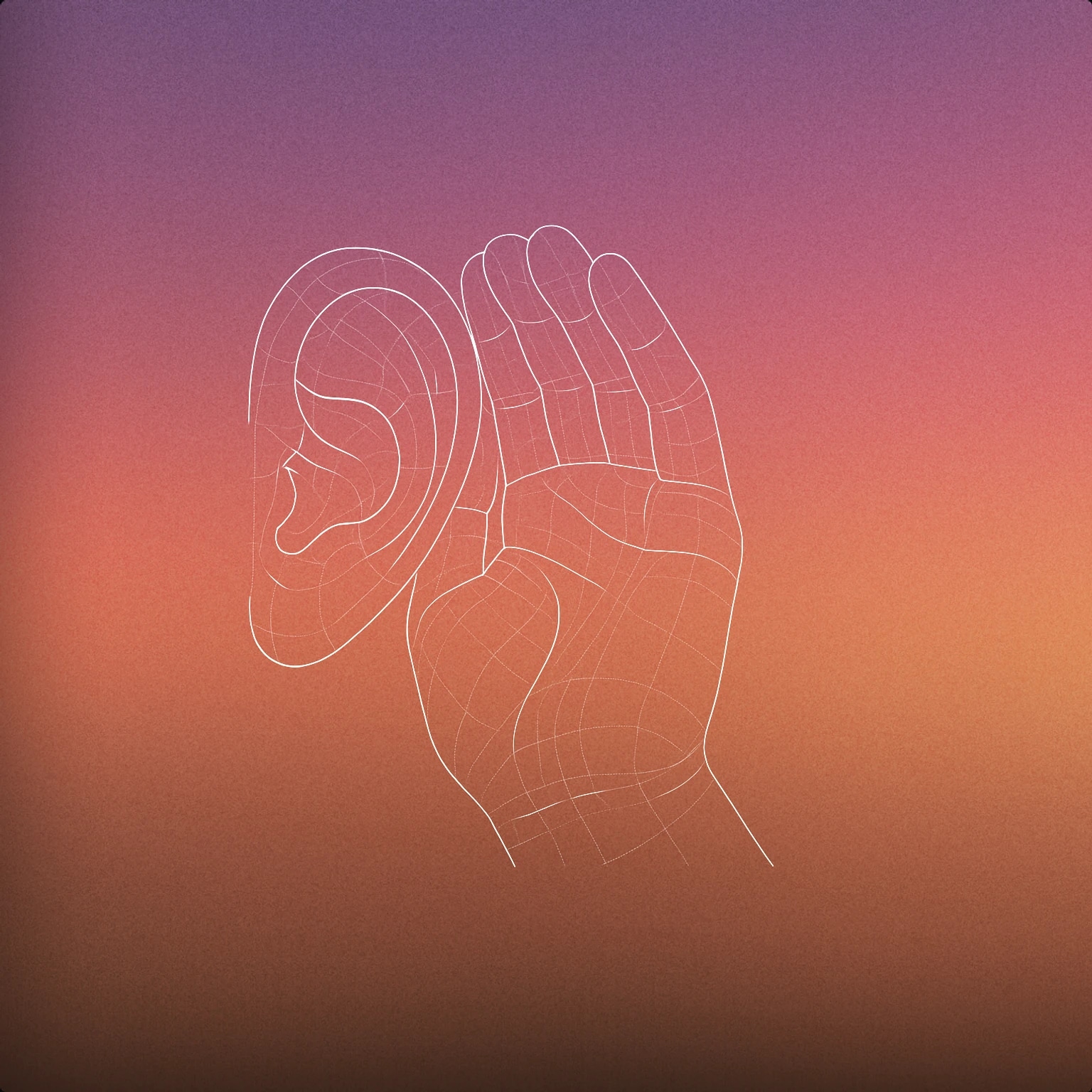 Cover of a stylized hand cupped around an ear for Ayo sound effects