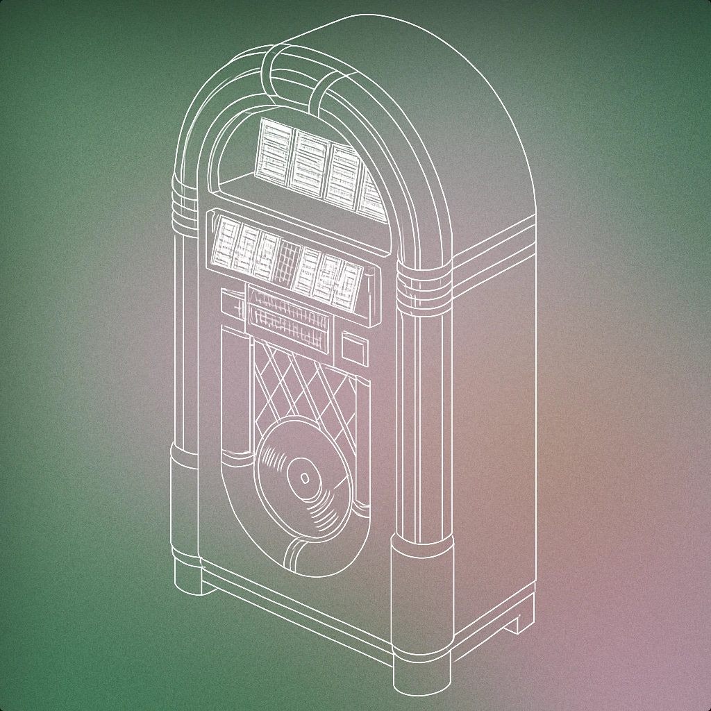 Cover of A large upright stereo jukebox with illuminated panels and a visible record inside for Mall sound effects