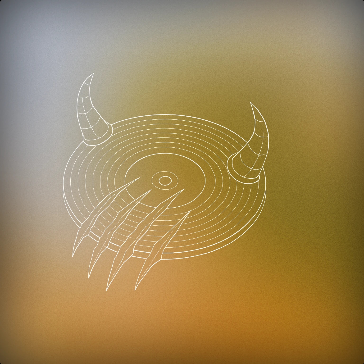 Cover of A horned vinyl record with sharp, claw-like grooves on its surface for Demonic sound effects