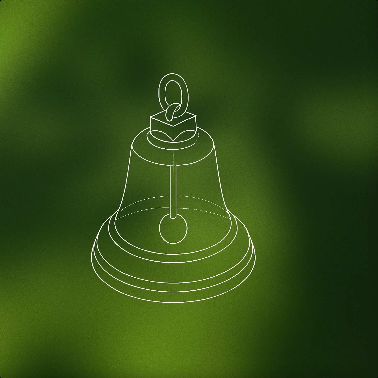 Cover of a large, stylized bell with a simple clapper inside for Bing Bong sound effects