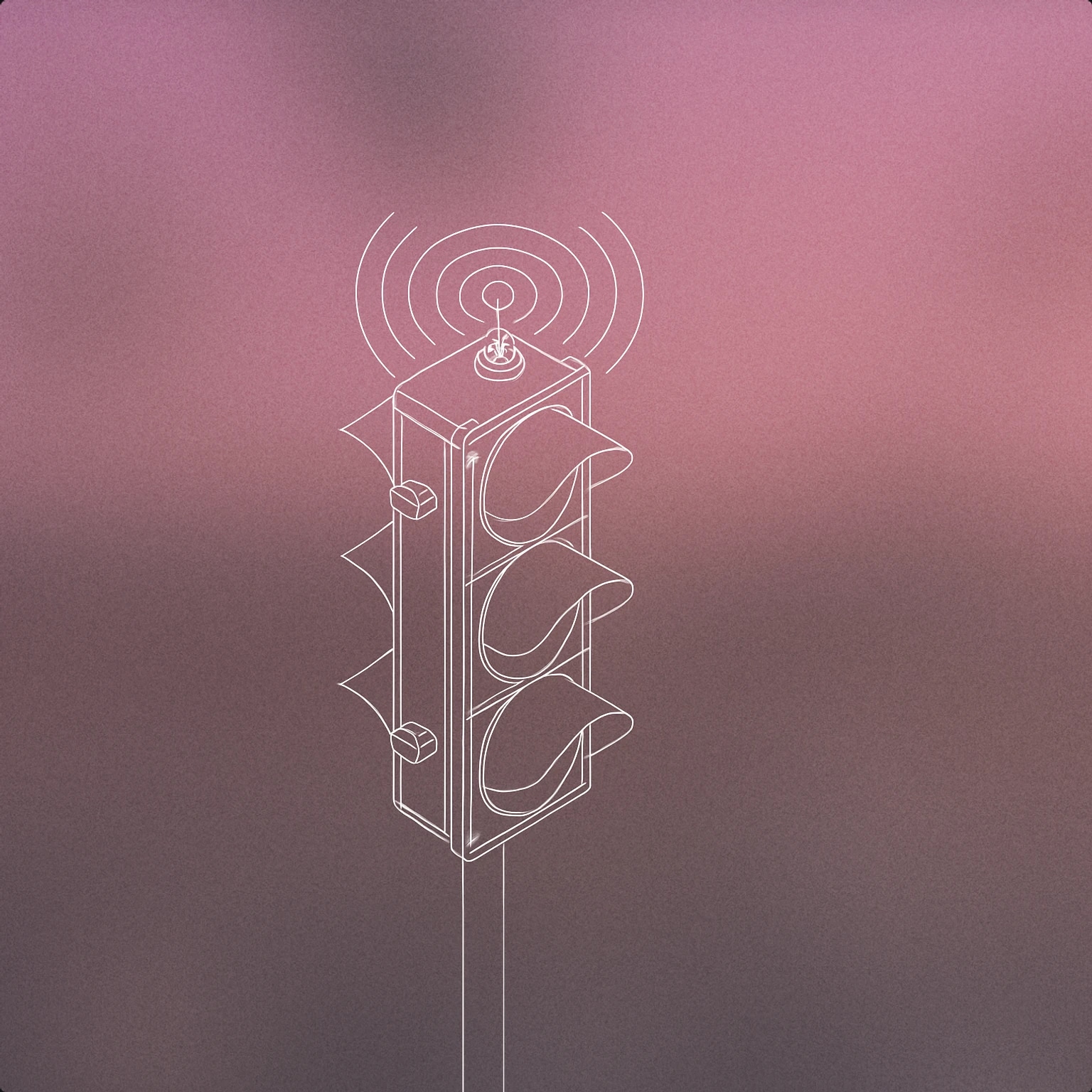 Cover of A stylized traffic light with a gentle soundwave rippling outward from its top for Busy Street sound effects