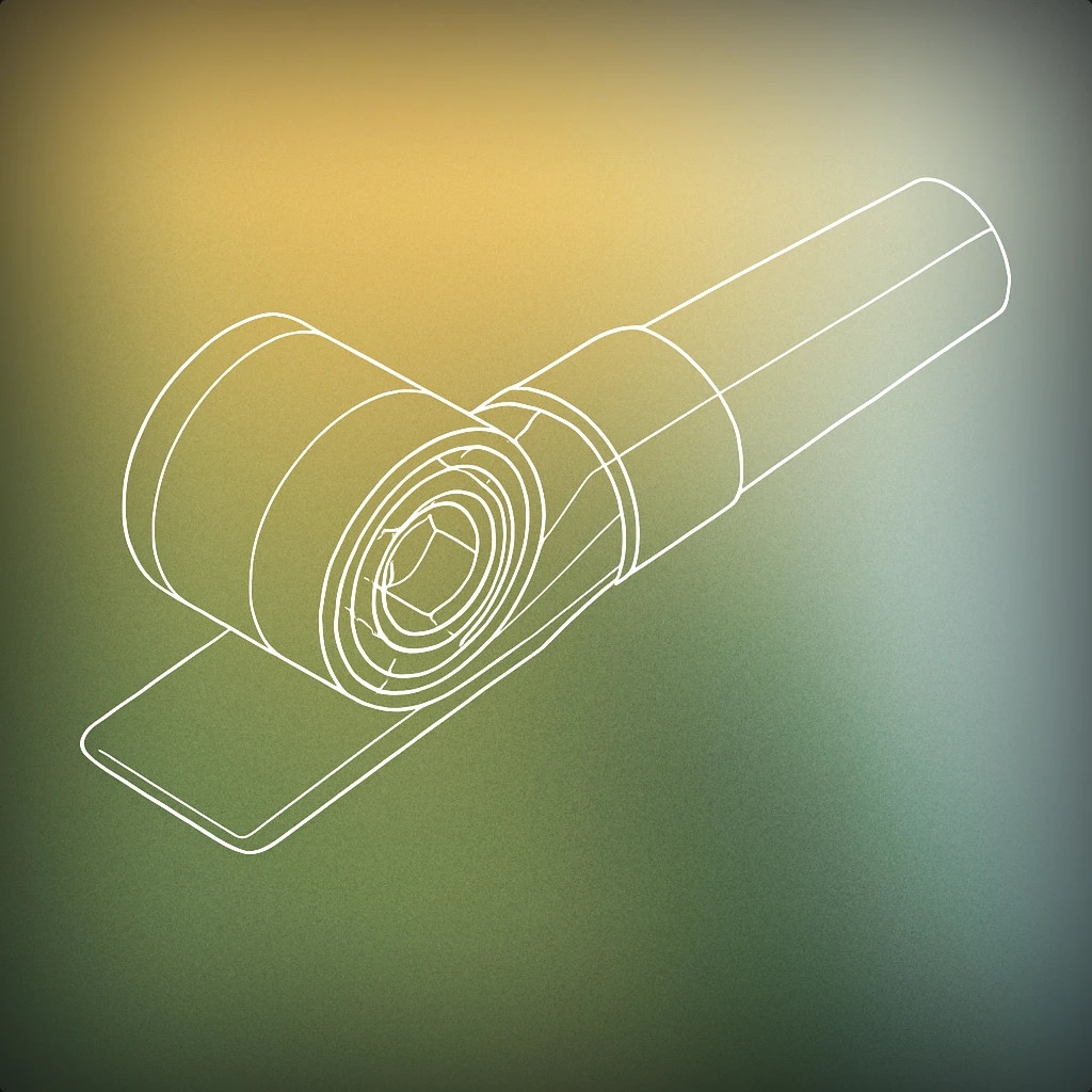 Cover of coiled party whistle with an unfurled tip for Party Whistle sound effects