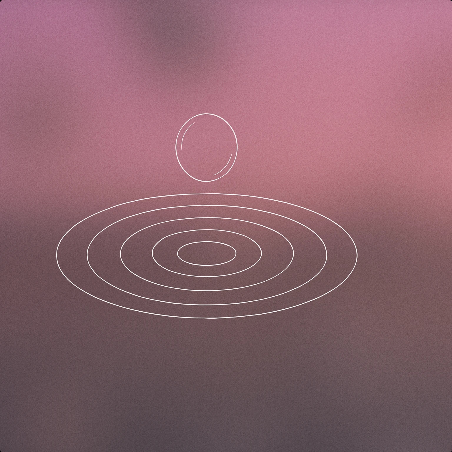 Cover of A single, round droplet suspended just above the surface of a calm pool with concentric ripples beneath it for Dripping Water sound effects