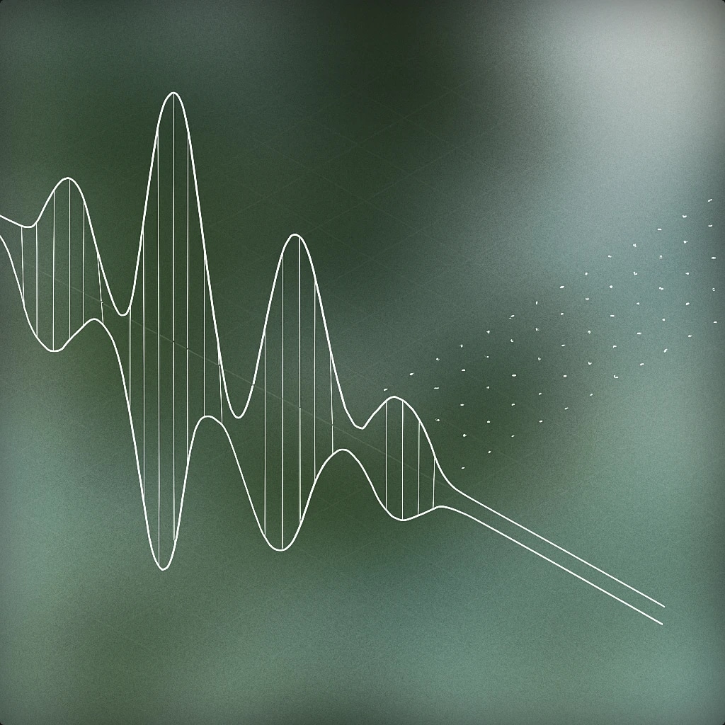 Cover of A partially visible soundwave gradually dissolving from solid lines to dotted lines for Fade sound effects