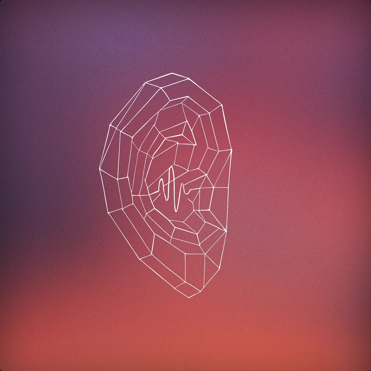 Cover of Faceted crystal shaped as a stylized ear with a single soundwave etched through its surface for Gem sound effects