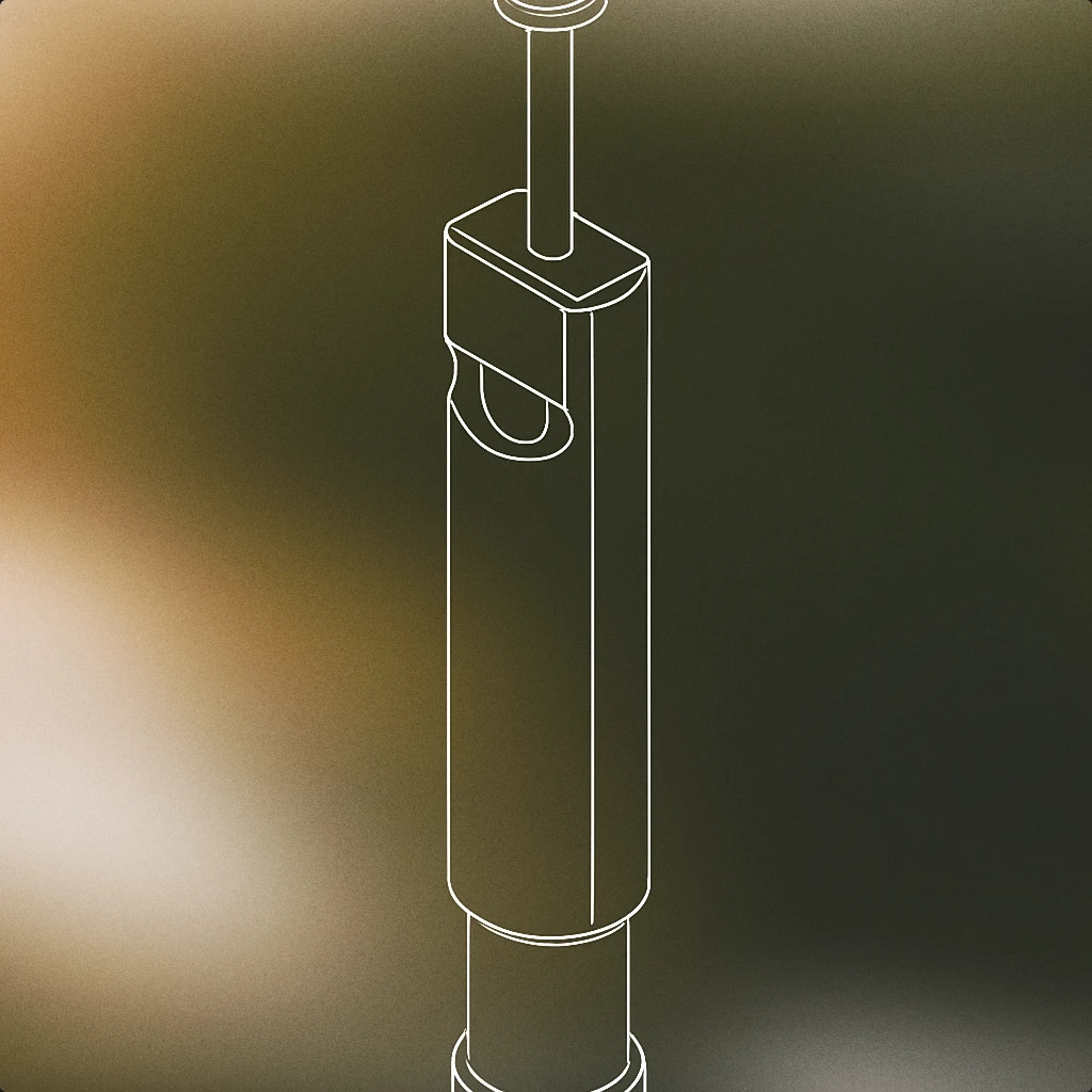 Cover of a classic slide whistle with its cylindrical body and a protruding sliding rod, shown in a simple, upright position for Slide Whistle sound effects