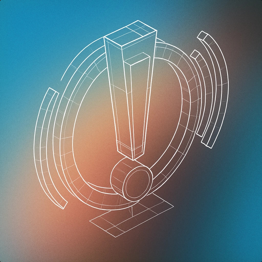 Cover of an exclamation mark inside a stylized soundwave circle for Warning sound effects