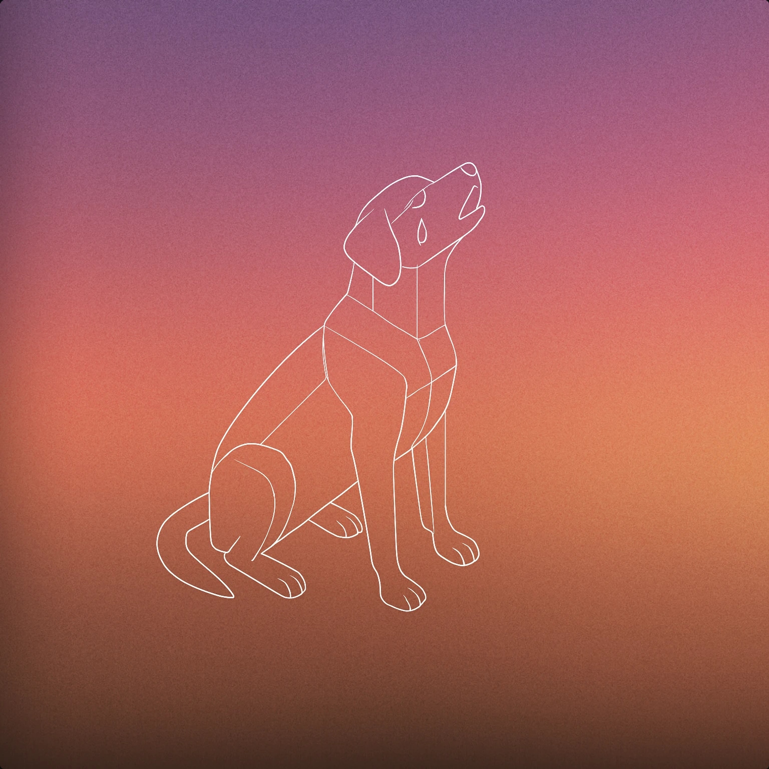 Cover of A sitting dog with its head tilted upward and a single teardrop near its eye, with a subtle mouth shape indicating a howl for Dog Crying sound effects