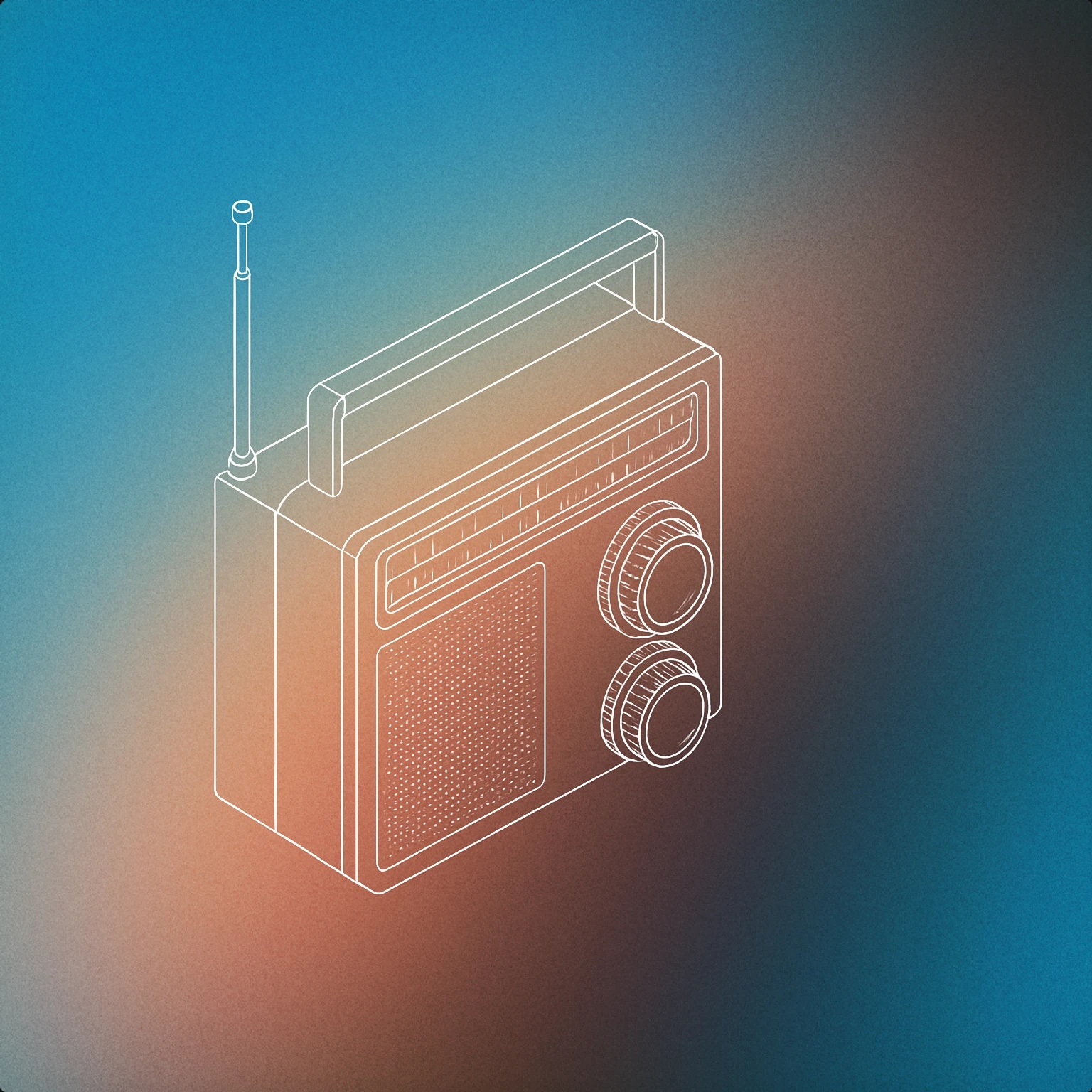 Cover of Vintage radio with pronounced dials and antenna for Old sound effects