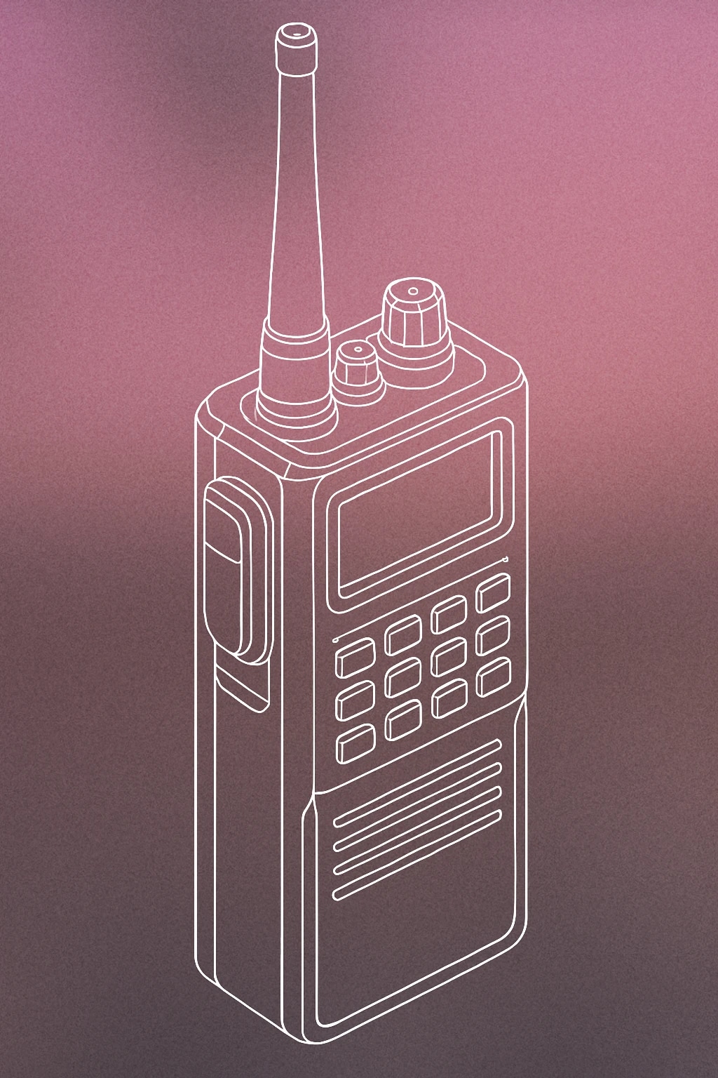 Cover of handheld police radio transceiver with a prominent antenna and a push-to-talk button for Police Radio sound effects