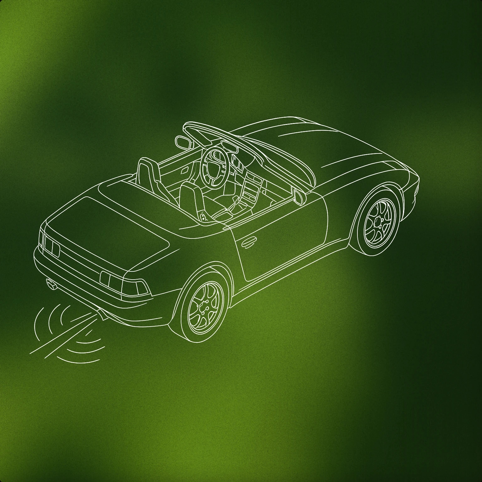 Cover of An open convertible sports car with visible sound lines emerging from its rear exhaust for Sports Car sound effects