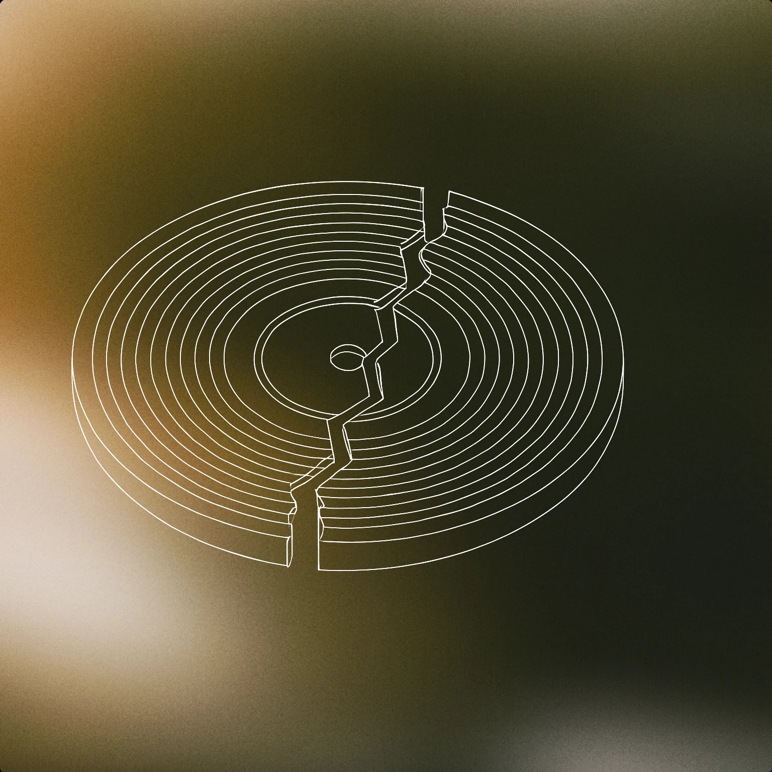 Cover of A broken vinyl record with a jagged split running through it for Crack sound effects