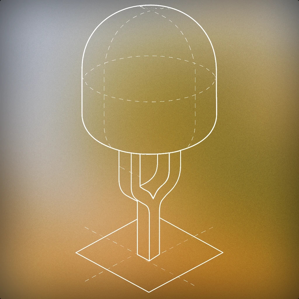 Cover of A stylized tree with a trunk shaped like a tuning fork and a single, rounded canopy for Vegetation sound effects