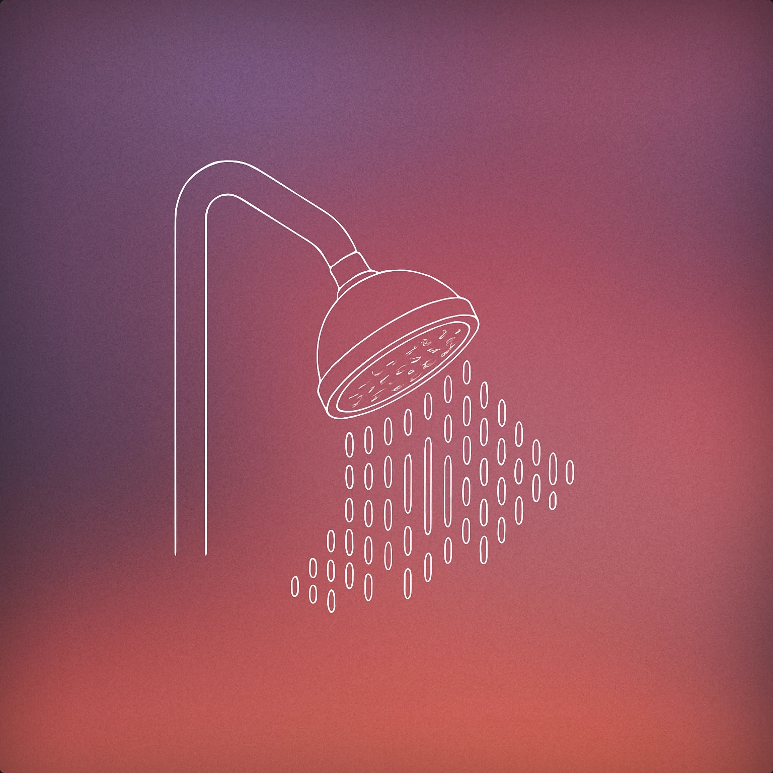 Cover of Showerhead emitting stylized water droplets in a pattern resembling soundwaves for Bathroom sound effects