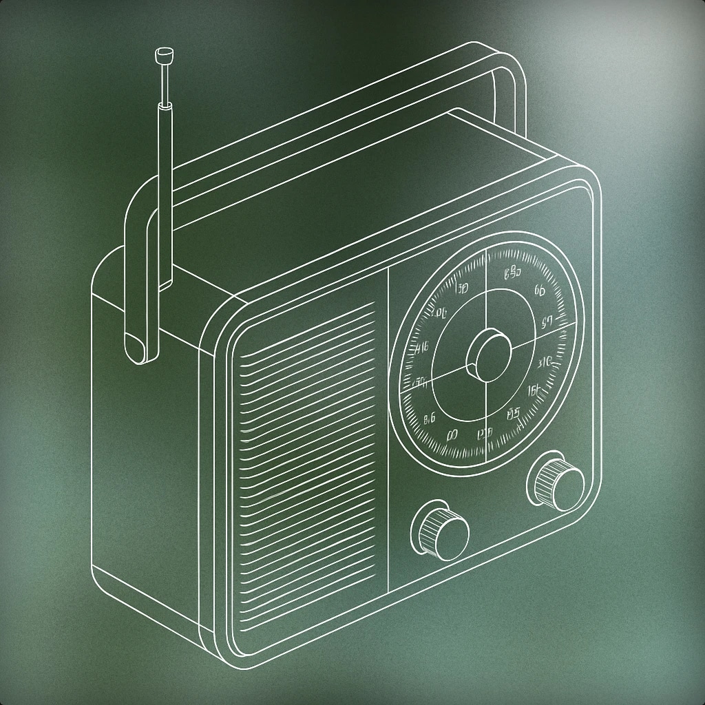 Cover of classic radio with a prominent tuning dial for Radio Tuning sound effects