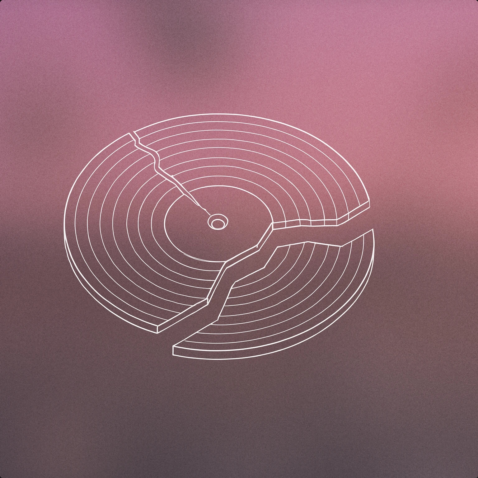 Cover of fragmented vinyl record with a small, visible crack and offset alignment for Glit sound effects